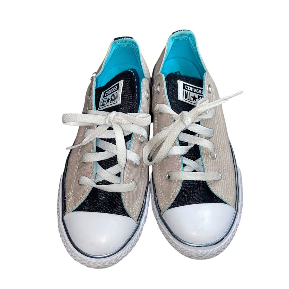Converse Kids' Black and Light Gold Chuck Shimmer Taylor Sneakers -Junior size 3